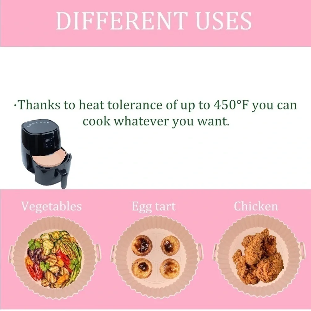 Brand New 2-Pack Air Fryer Non-Stick Silicone Liners Easy Clean Reusable